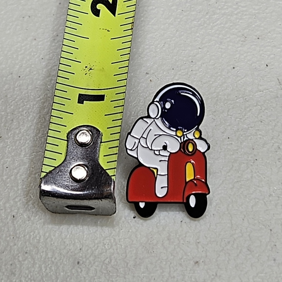 Spaceman Scooter Ride Enamel Pin - Picture 3 of 4